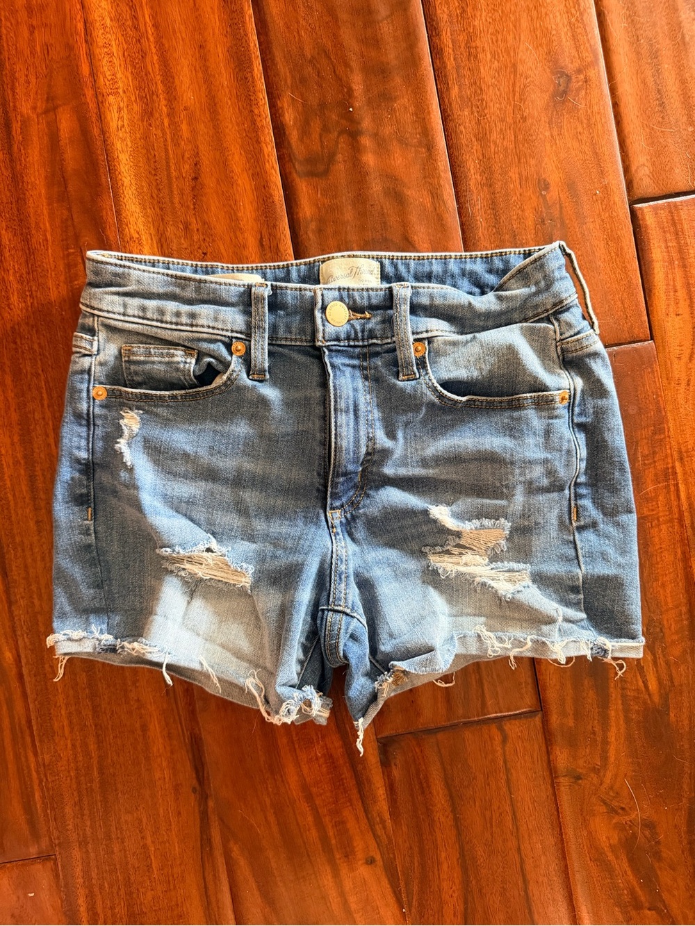 Sz 0/25 Distressed Light Blue Denim Women's Shorts